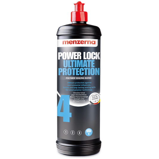 Bottle of Menzerna Power Lock Ultimate Protection on a white background