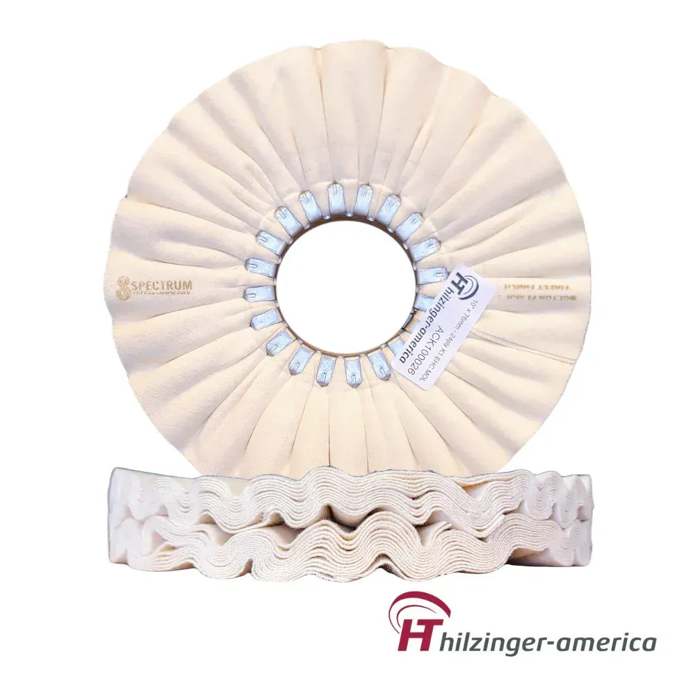 10" x 3" Premium 60/60 Heavy Weight Clear Mill Secondary Cut Airway Buffing Wheel (#4, 16 ply)